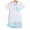 Classic Color Block Short Set, Blue