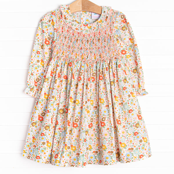 Hadley Smocked Dress, Orange