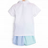 Classic Color Block Short Set, Blue