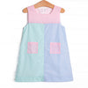 Classic Color Block Dress, Pink
