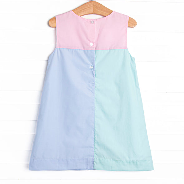 Classic Color Block Dress, Pink
