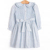 Bleu: Margaret Smocked Long Sleeve Dress, Blue Floral