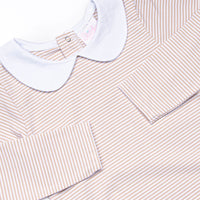Elliot Romper, Tan Stripe