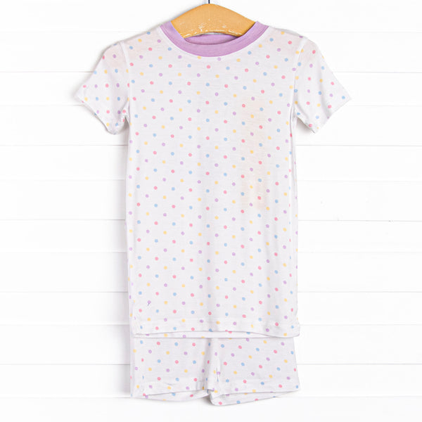 Mary Multidot Bamboo Pajama Short Set, Purple