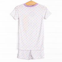 Mary Multidot Bamboo Pajama Short Set, Purple