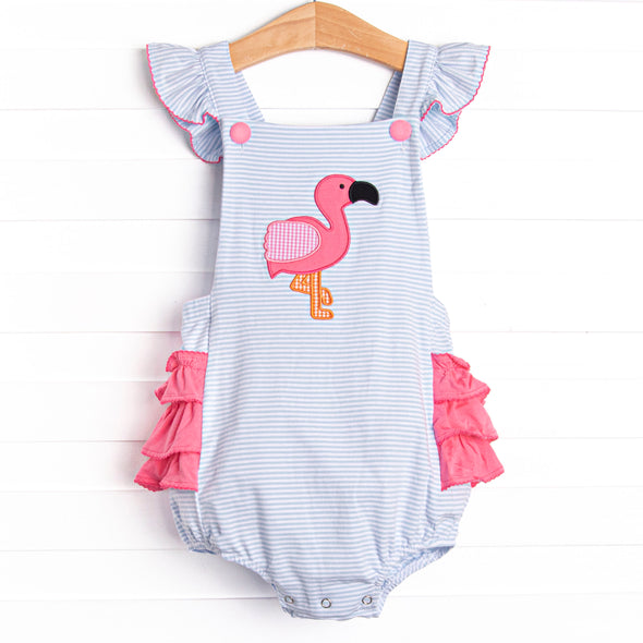 Fuchsia Feathers Applique Bubble, Blue