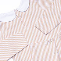 Elliot Romper, Tan Stripe