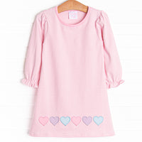 Sweet-tarts and Sweethearts Applique Dress, Pink