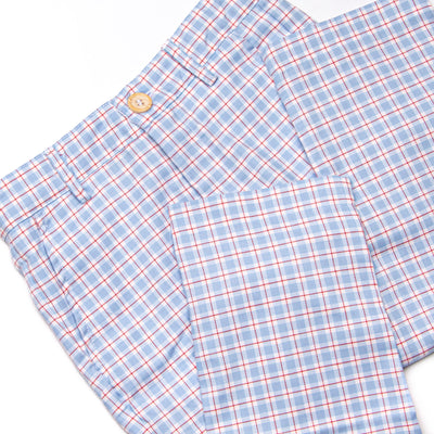 Bleu: Frederick Pant Set, Red and Blue Plaid
