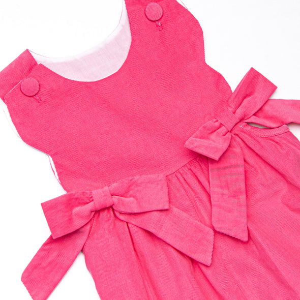 Rose Bush Beauty Corduroy Romper, Pink