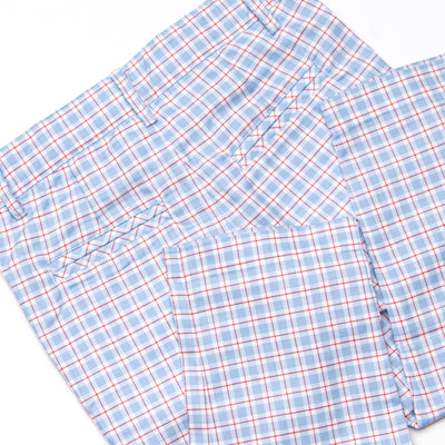 Bleu: Frederick Pant Set, Red and Blue Plaid
