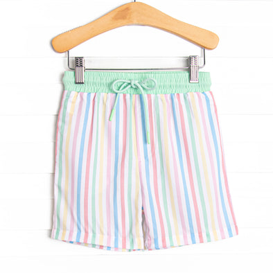 Summer Stripes Swim Trunks, Green