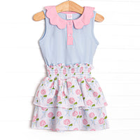 Blue Ribbon Blooms Skirt Set, Blue