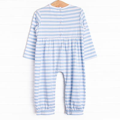 Sports Smocked Romper, Blue