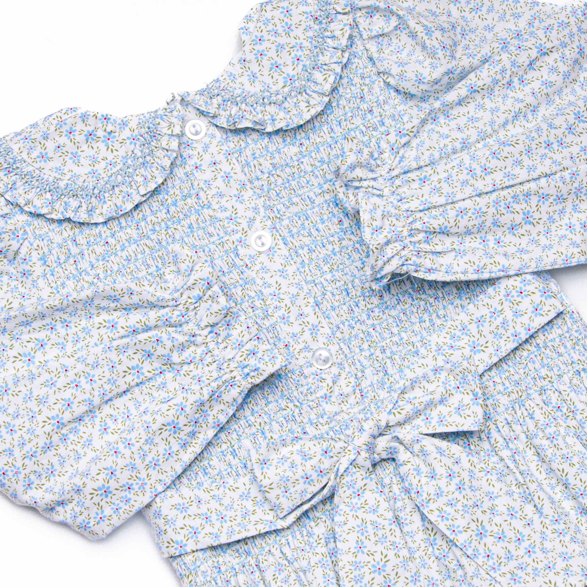 Girl's Bleu: Margaret Smocked Long Sleeve Dress in Blue Floral size 18M | Stitchy Fish Girl's Bleu: Margaret Smocked Long Sleeve Dress in Blue Floral size 18M | Stitchy Fish