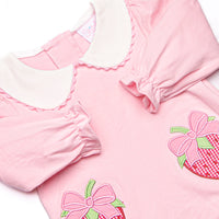 Berry Bows Applique Diaper Set, Pink