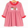 Santa's Treat Trio Applique Dress, Red