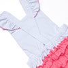 Fuchsia Feathers Applique Bubble, Blue