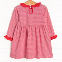 Santa's Treat Trio Applique Dress, Red