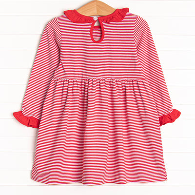 Santa's Treat Trio Applique Dress, Red
