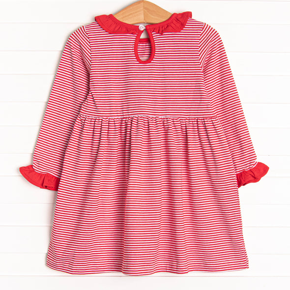 Santa's Treat Trio Applique Dress, Red