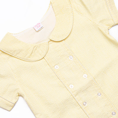 Simple Seersucker Short Set, Yellow