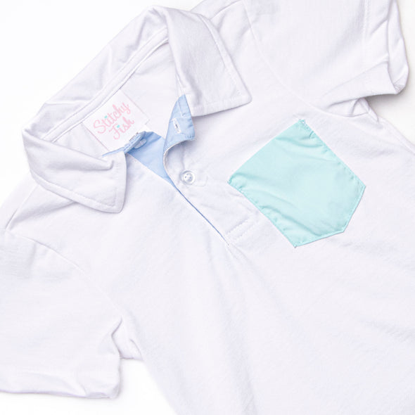 Classic Color Block Short Set, Blue