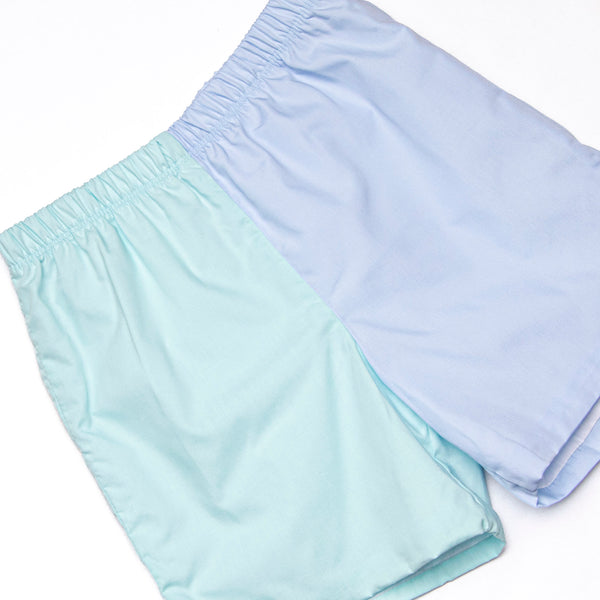 Classic Color Block Short Set, Blue