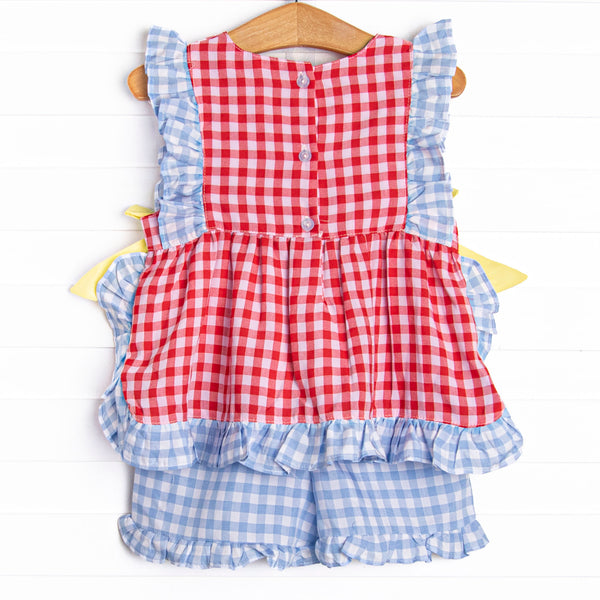 Classroom Classics Ruffle Short Set, Red