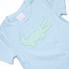 Crocodile Cutie Applique Short Set, Blue