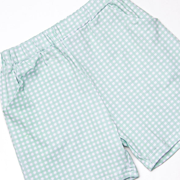 Crocodile Cutie Applique Short Set, Blue