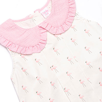 Frills and Flamingos Short Set, Pink