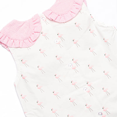 Frills and Flamingos Short Set, Pink