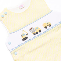 Work Zone Smocked Diaper Set, Yellow