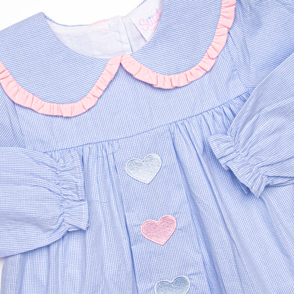 From the Heart Embroidered Legging Set, Blue