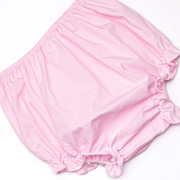 Bubble Besties Smocked Diaper Set, Pink