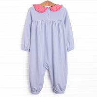 Lydia Romper, Periwinkle Stripe