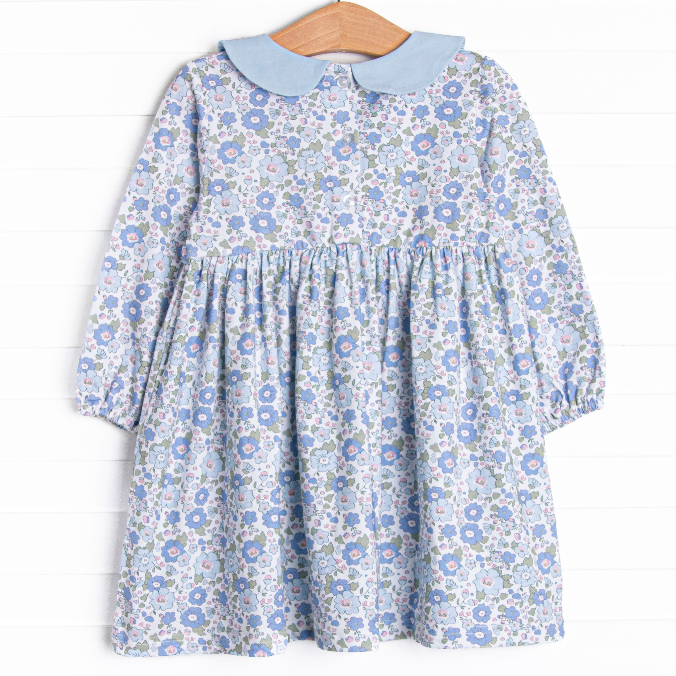 Girl's Bellflower Beauty Collared Dress in Blue size 6 | Stitchy Fish Girl's Bellflower Beauty Collared Dress in Blue size 6 | Stitchy Fish