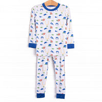 Down Field Dreamer Bamboo Pajama Set, Blue