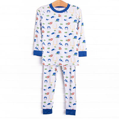 Down Field Dreamer Bamboo Pajama Set, Blue