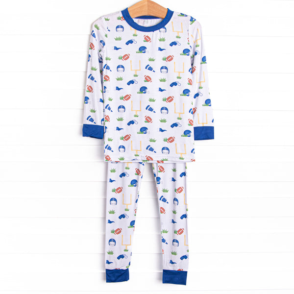 Down Field Dreamer Bamboo Pajama Set, Blue