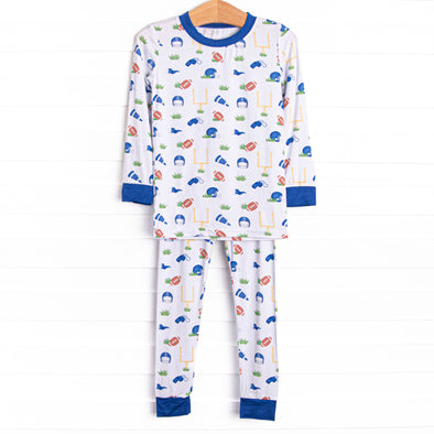 Down Field Dreamer Bamboo Pajama Set, Blue