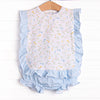 Penelope Petals Diaper Set, Blue