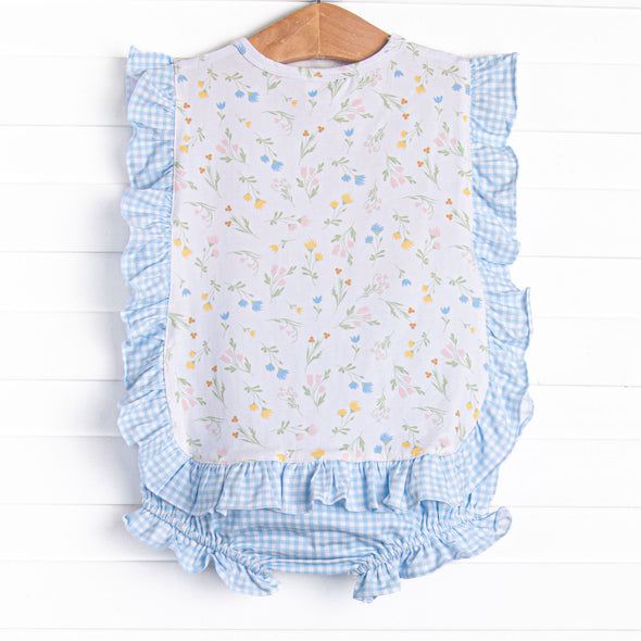 Penelope Petals Diaper Set, Blue