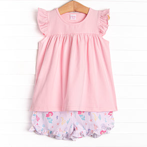 Ocean Floor Friends Short Set, Pink