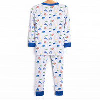 Down Field Dreamer Bamboo Pajama Set, Blue