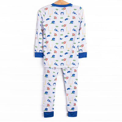 Down Field Dreamer Bamboo Pajama Set, Blue