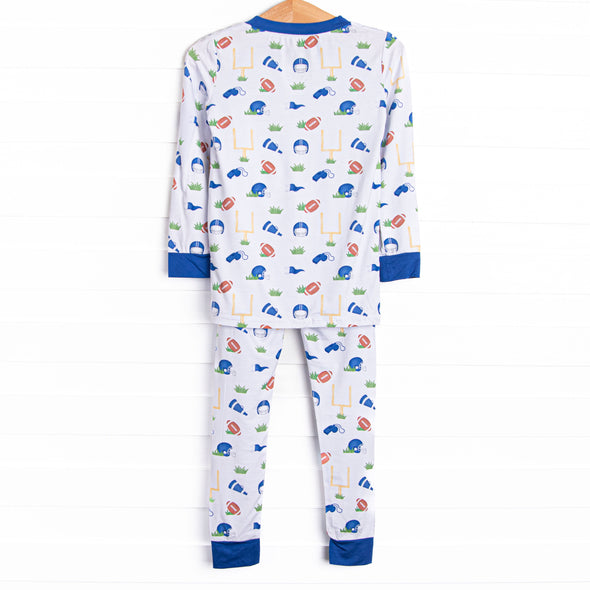 Down Field Dreamer Bamboo Pajama Set, Blue