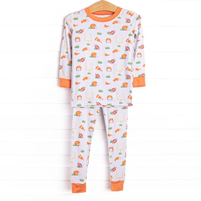 Down Field Dreamer Bamboo Pajama Set, Orange