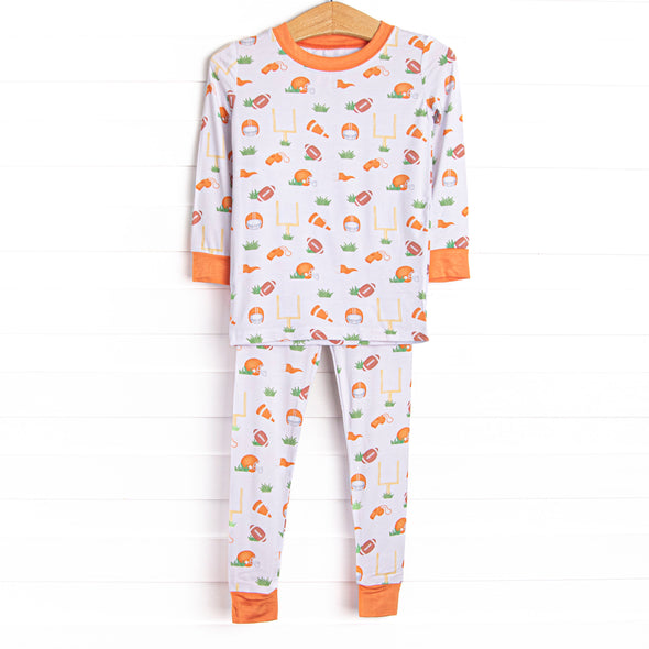 Down Field Dreamer Bamboo Pajama Set, Orange